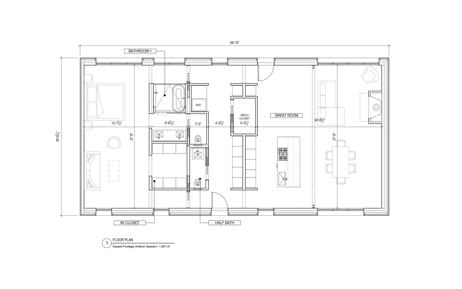 1 Bedroom 1.5 Bath w/ Luxe Suite A by Hygge Supply