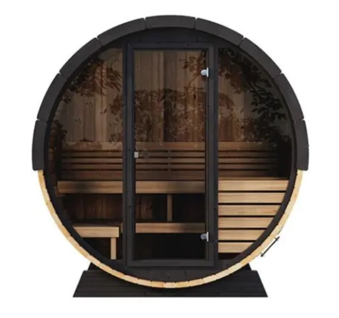 5.5’ THERMOWOOD scenic view barrel Sauna (extra wide) by Lekker Studio