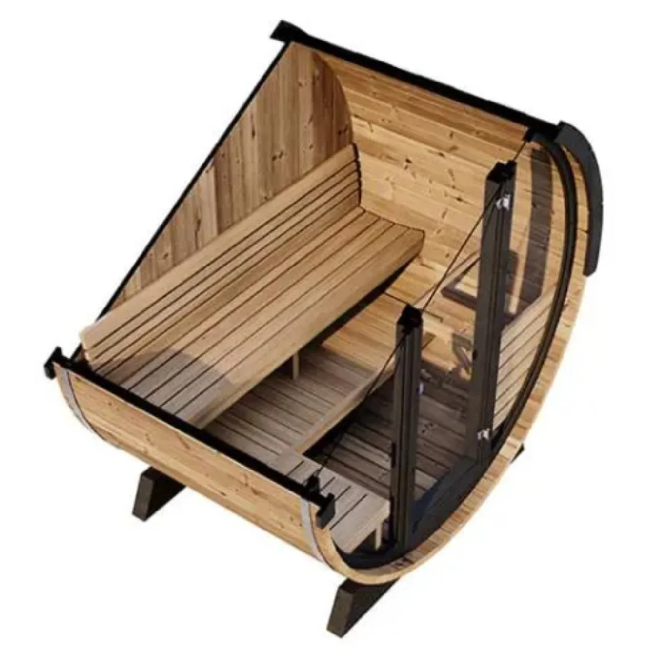 5.5’ THERMOWOOD scenic view barrel Sauna (extra wide) thumbnail 2