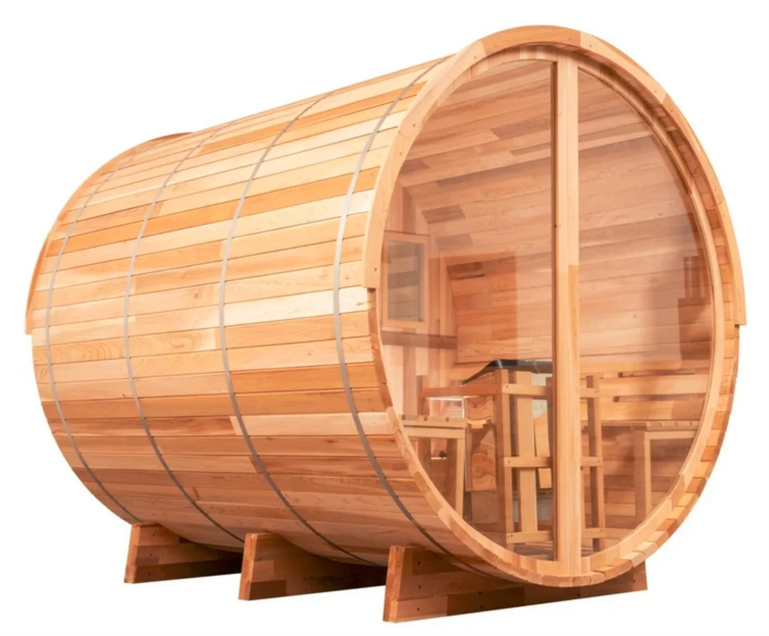 8’ Red Cedar Barrel Sauna - Scenic View by Lekker Studio