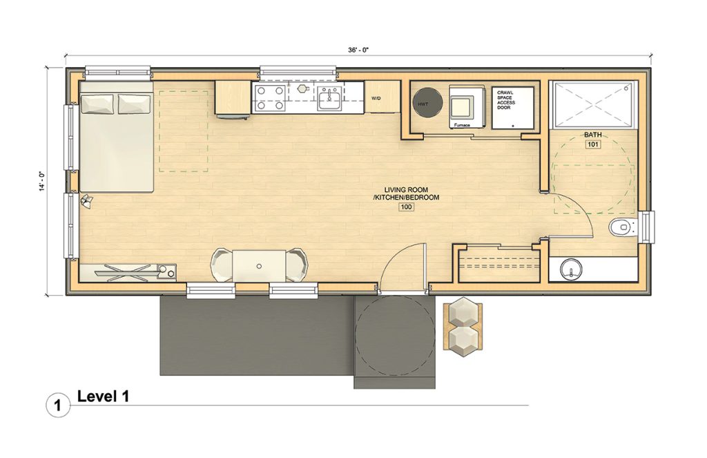 Studio Barrier Free Wood Modular Home by Mod Box
