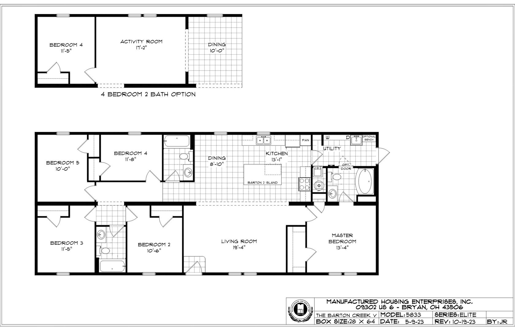 Barton Creek V Ranch Double Wide Mobile Home – 28 x 64 by Next Modular