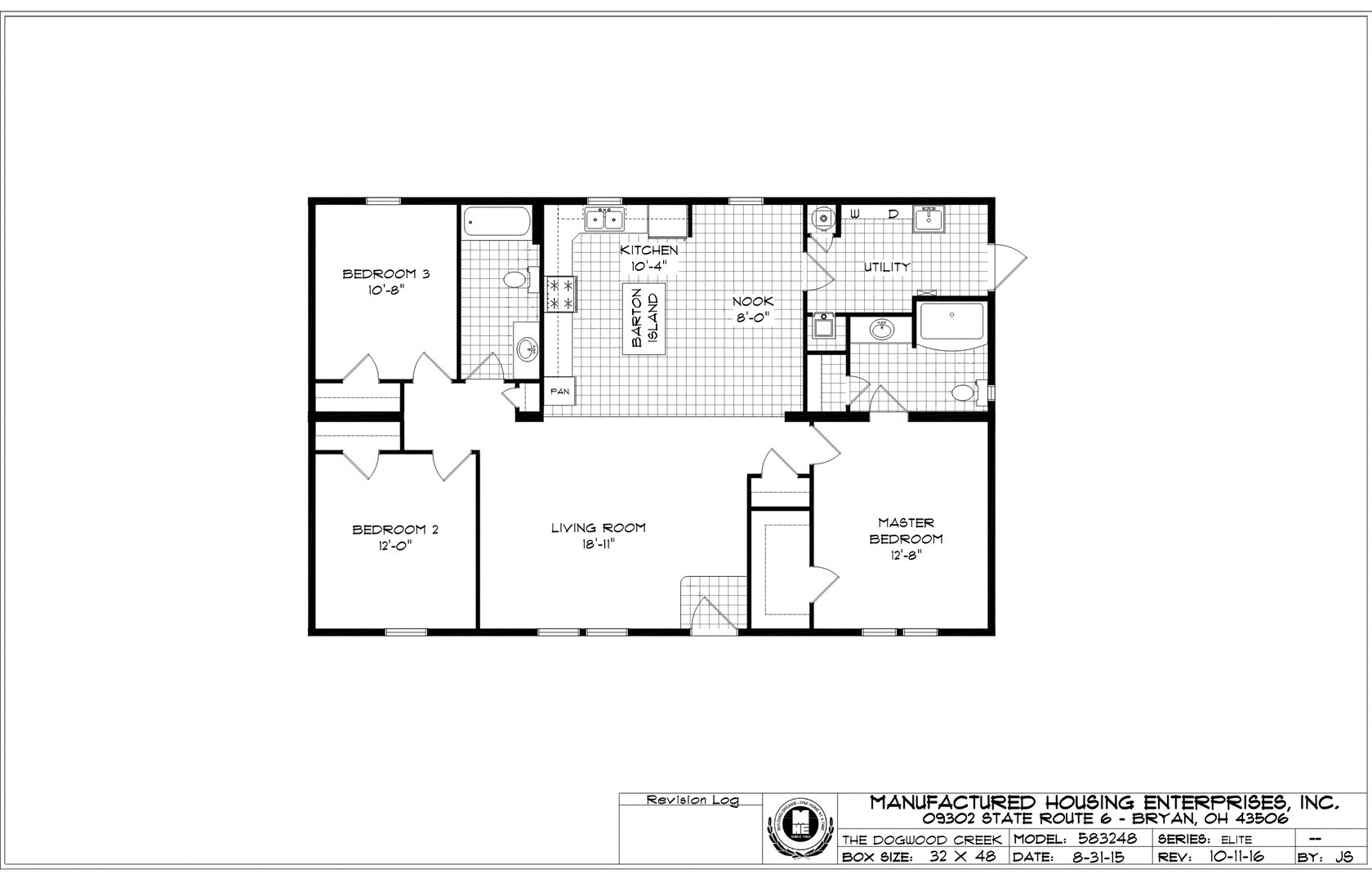 Dogwood Creek Ranch Double Wide Mobile Home – 32 x 48 by Next Modular