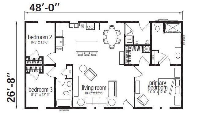 Foothill Ranch Double Wide Mobile Home – 28 x 48 by Next Modular