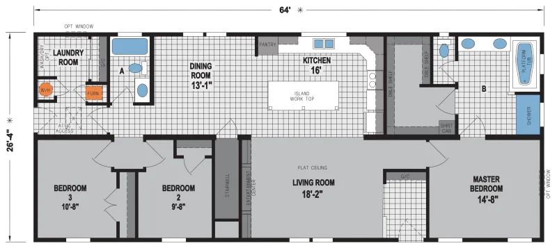 Hillcrest 7740 Ranch Modular Home thumbnail 2