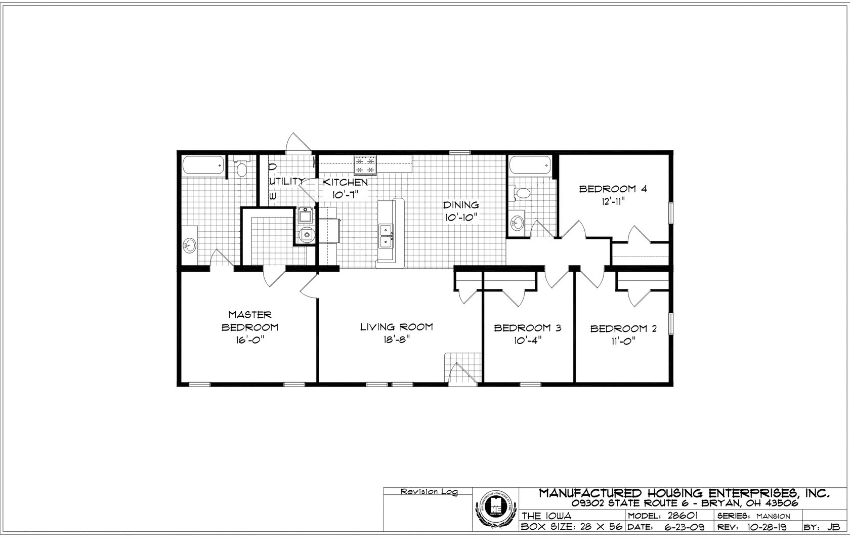 Iowa Ranch Double Wide Mobile Home – 28 x 56 by Next Modular