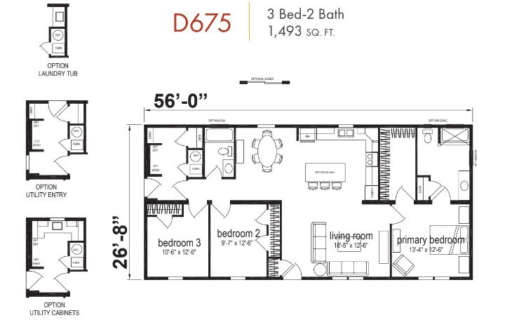 Island Ranch Double Wide Mobile Home – 28 x 56 by Next Modular