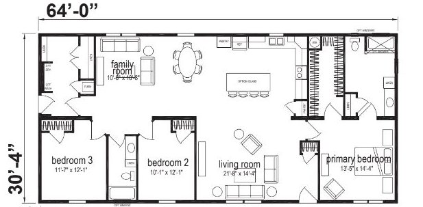Karst Ranch Double Wide Mobile Home – 32 x 64 by Next Modular