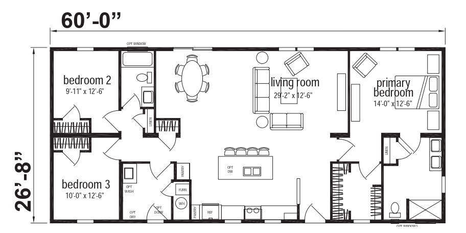 Limestone Ranch Double Wide Mobile Home – 28 x 60 by Next Modular