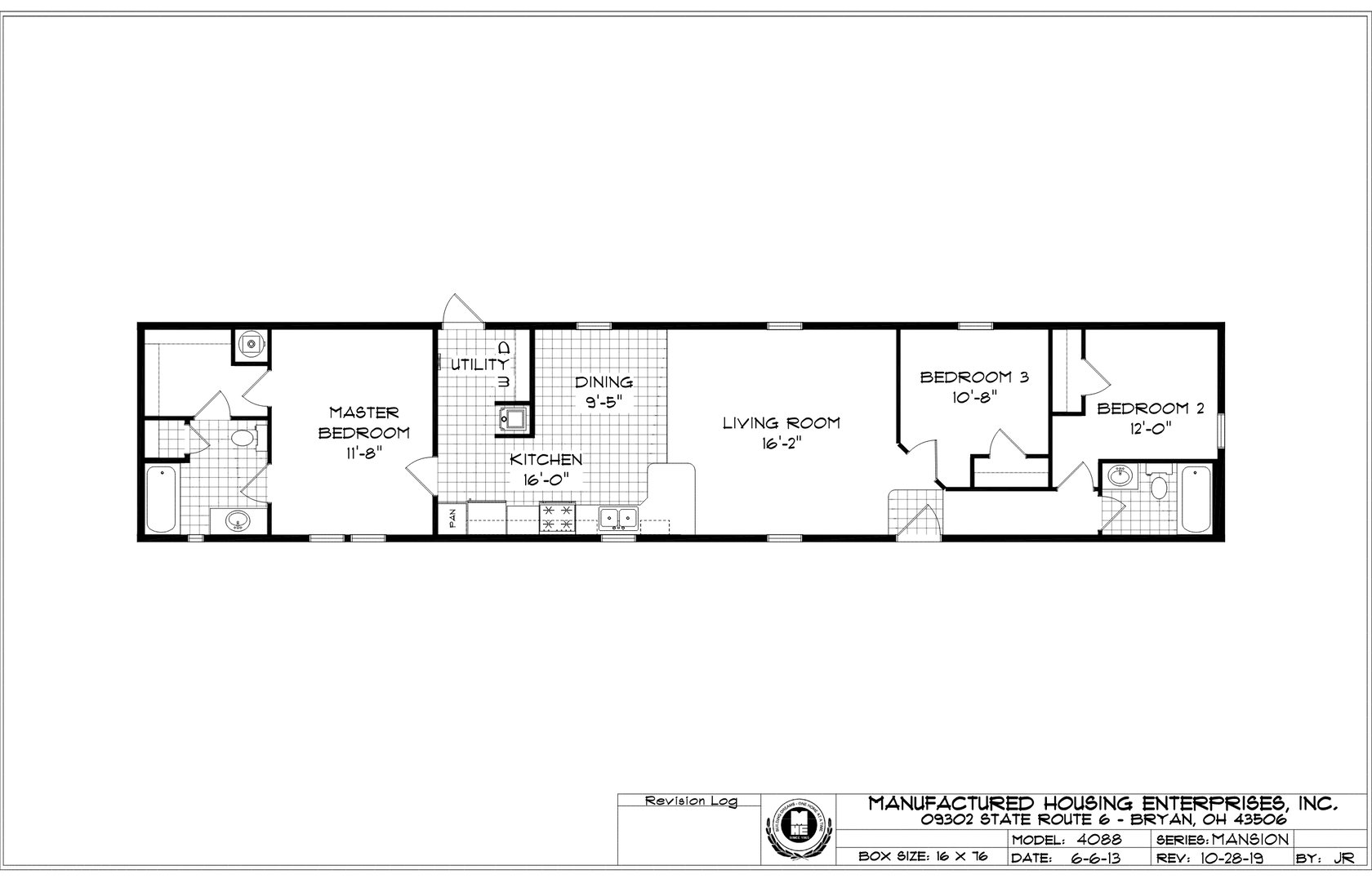 Mansion 4088 Single Wide Mobile Home – 16 x 76 thumbnail 2