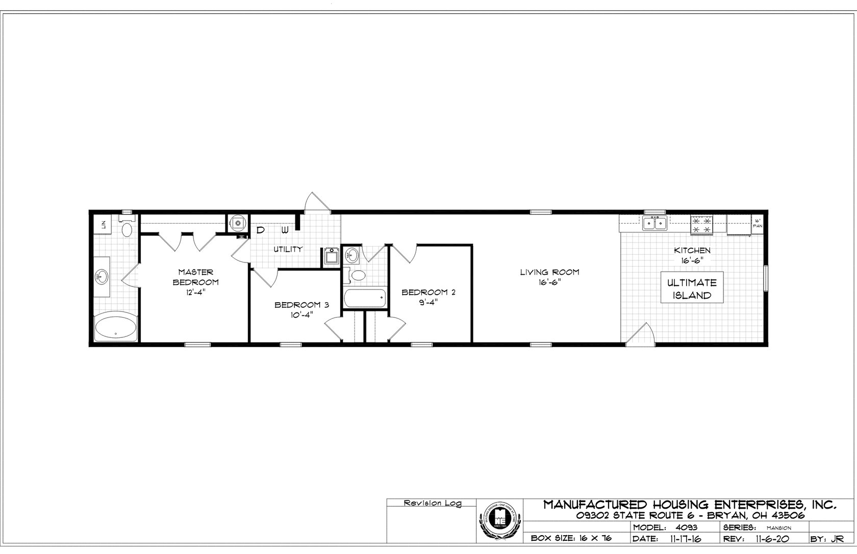 Mansion 4093 Single Wide Mobile Home – 16 x 76 thumbnail 2
