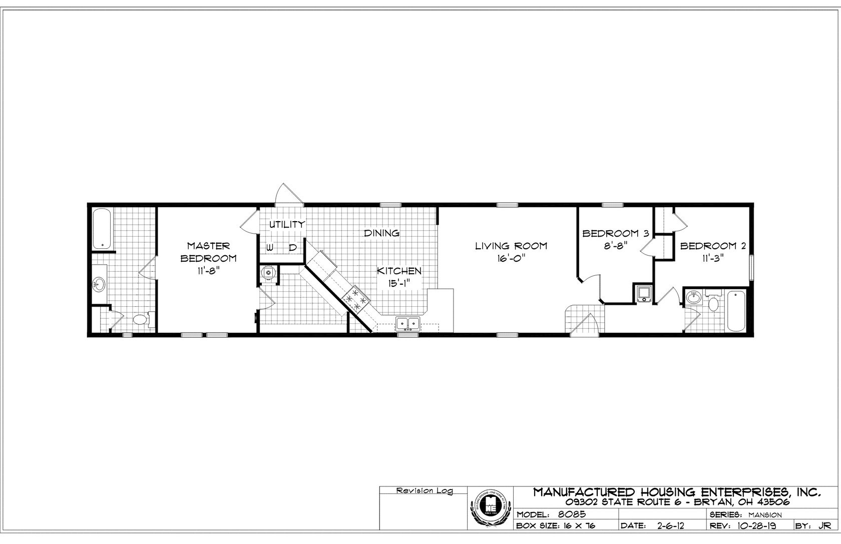 Mansion 8085 Single Wide Mobile Home – 16 x 76 thumbnail 2