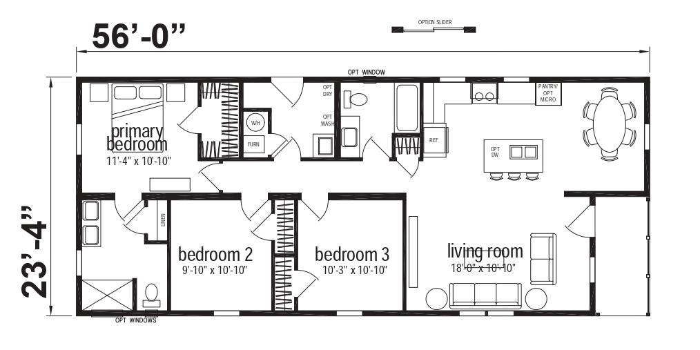 Opal Ranch Double Wide Mobile Home – 24 x 56 by Next Modular