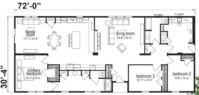 Plateau Ranch Double Wide Mobile Home – 32 x 66 by Next Modular