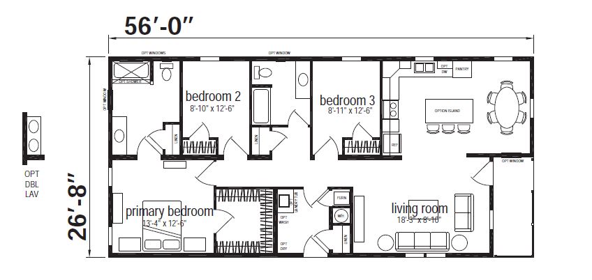 Rainforest Ranch Double Wide Mobile Home – 28 x 56 by Next Modular