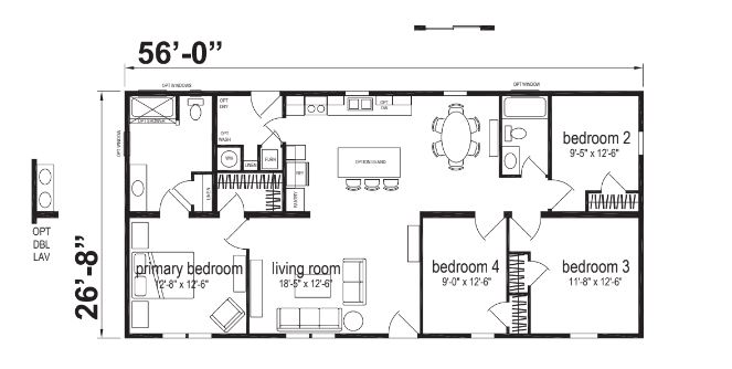 River Ranch Double Wide Mobile Home – 28 x 56 by Next Modular