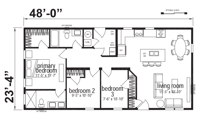 Ruby Ranch Double Wide Mobile Home – 24 x 48 by Next Modular