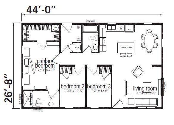 Sand Ranch Double Wide Mobile Home – 28 x 44 by Next Modular