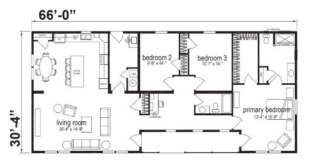 Savanna Ranch Double Wide Mobile Home – 32 x 66 by Next Modular