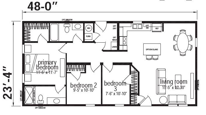 Tundra Ranch Double Wide Mobile Home – 24 x 48 thumbnail 2