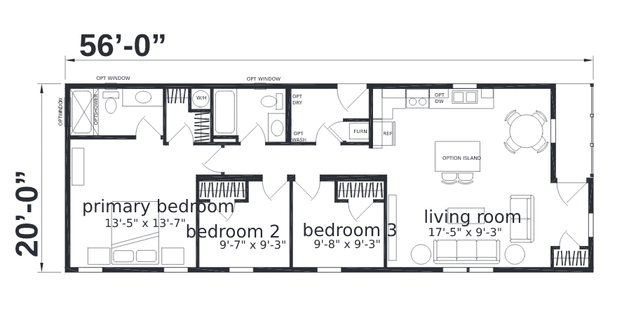 Valley Ranch Double Wide Mobile Home – 20 x 56 thumbnail 2