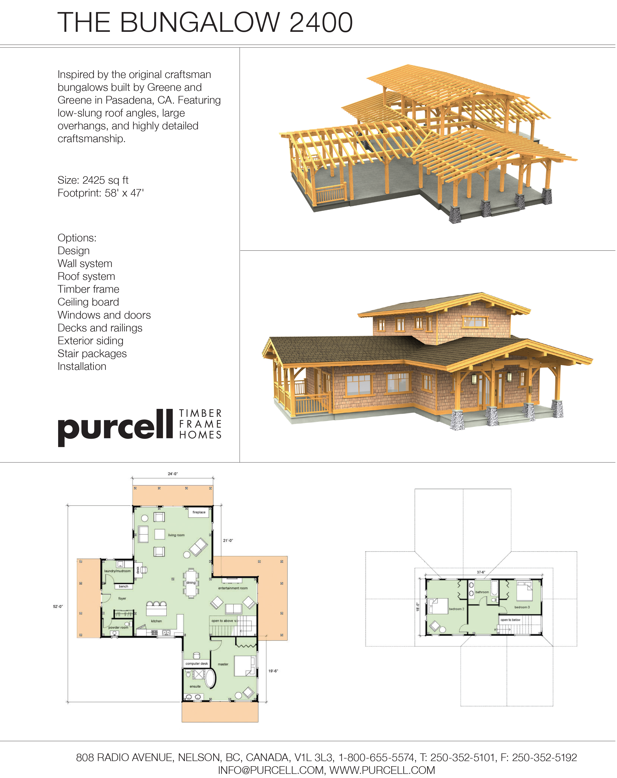 THE BUNGALOW 2400 by Purcell Timber Frame Homes