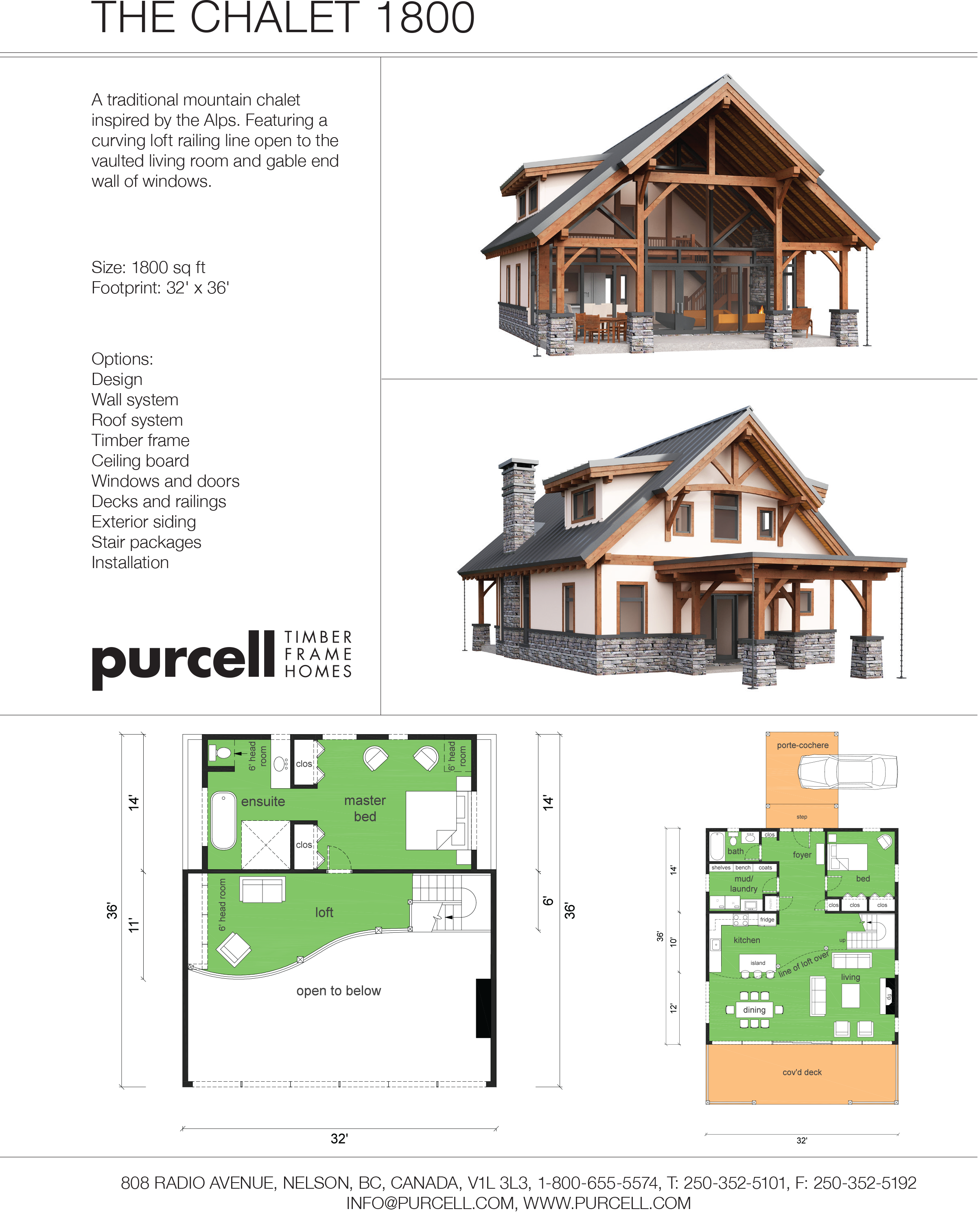 THE CHALET 1800 by Purcell Timber Frame Homes