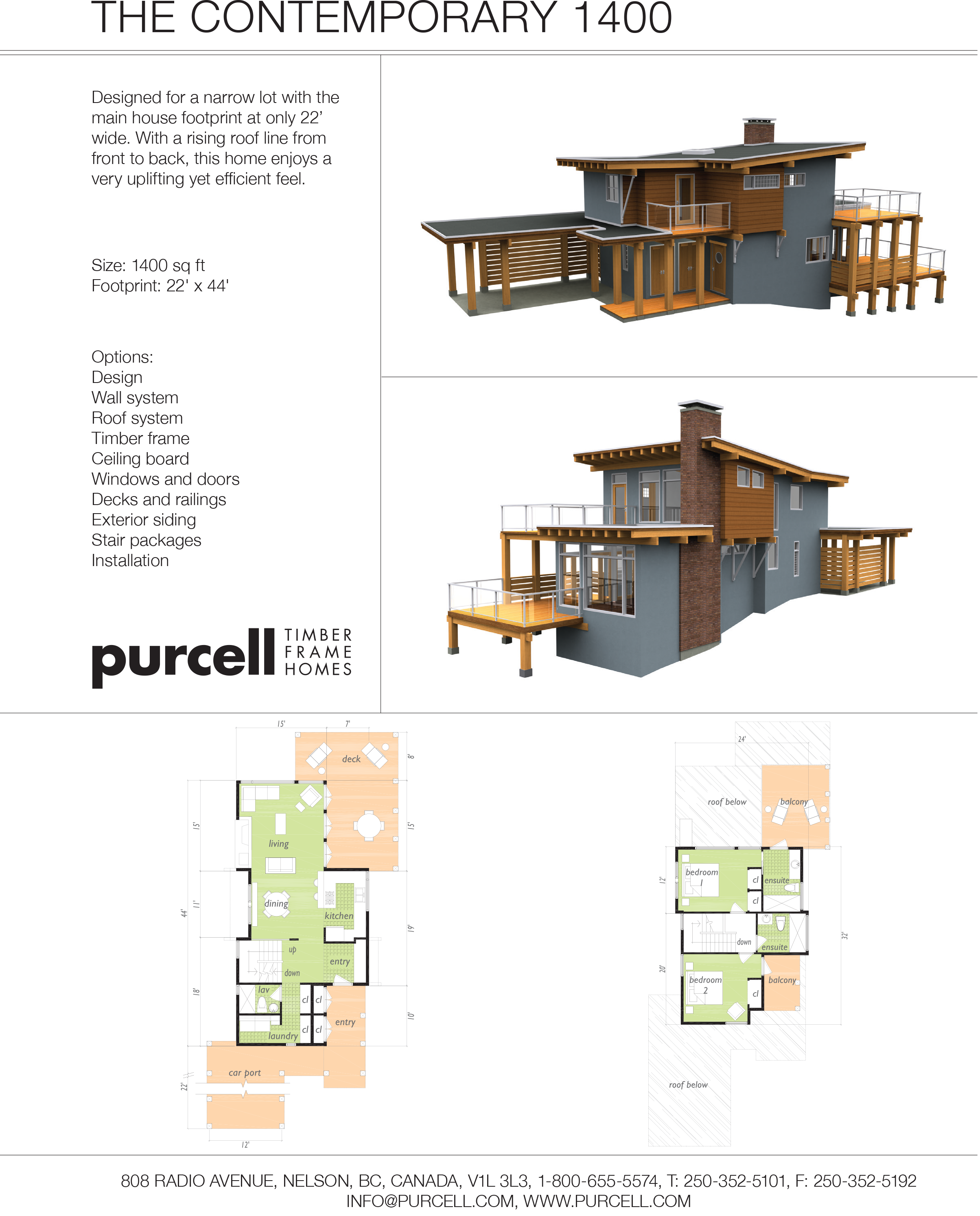 THE CONTEMPORARY 1400 by Purcell Timber Frame Homes