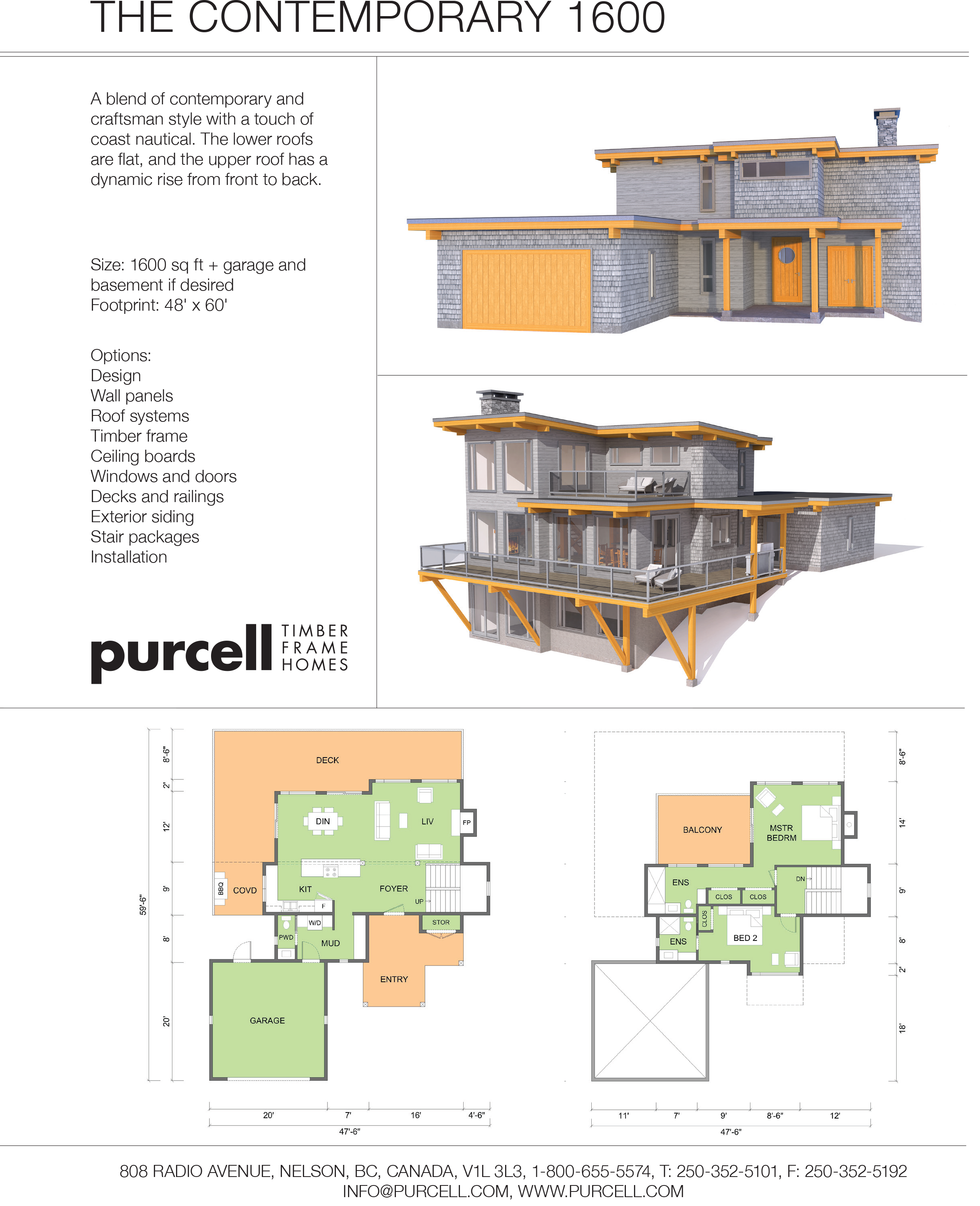 THE CONTEMPORARY 1600 by Purcell Timber Frame Homes
