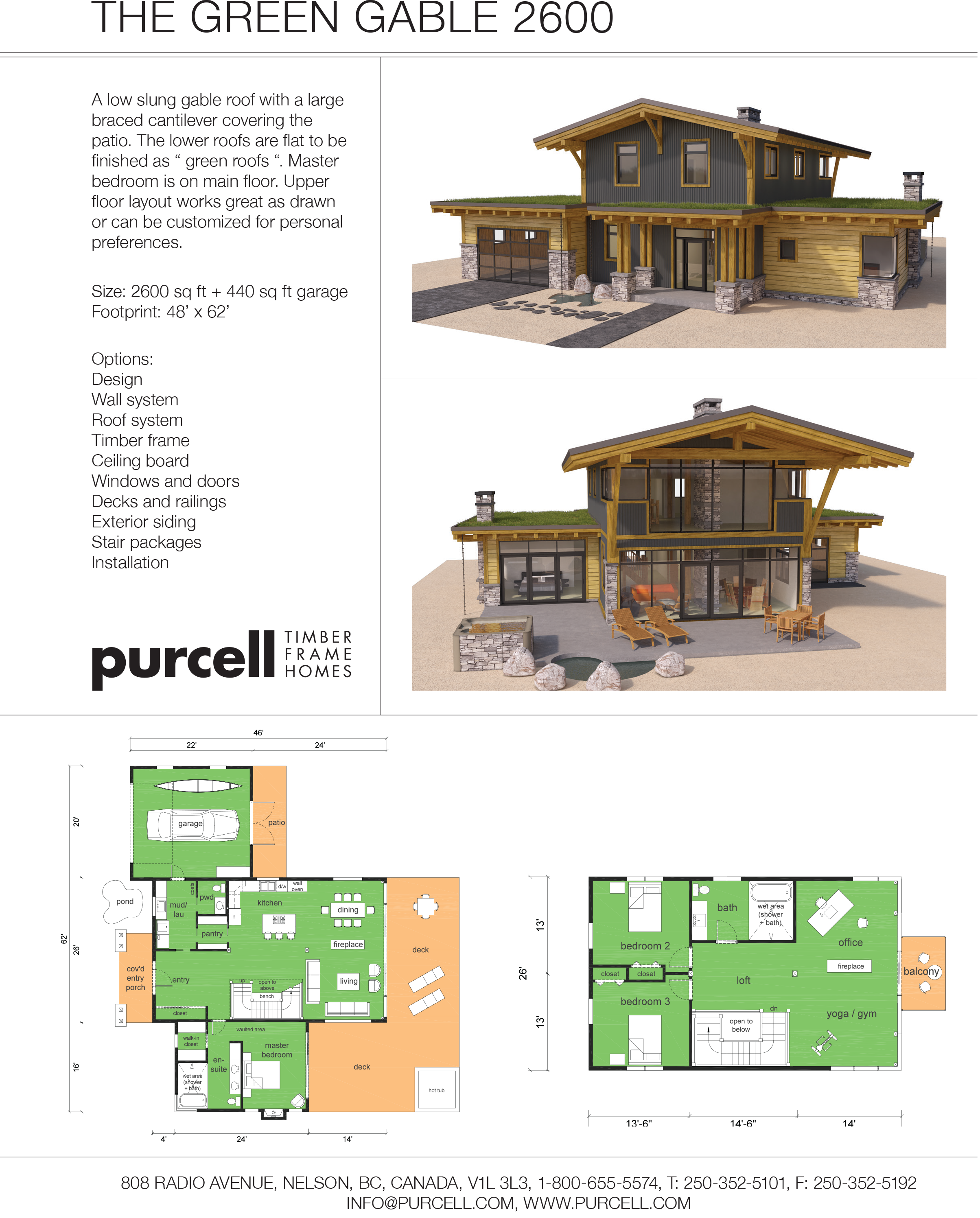 THE GREEN GABLE 2600 by Purcell Timber Frame Homes