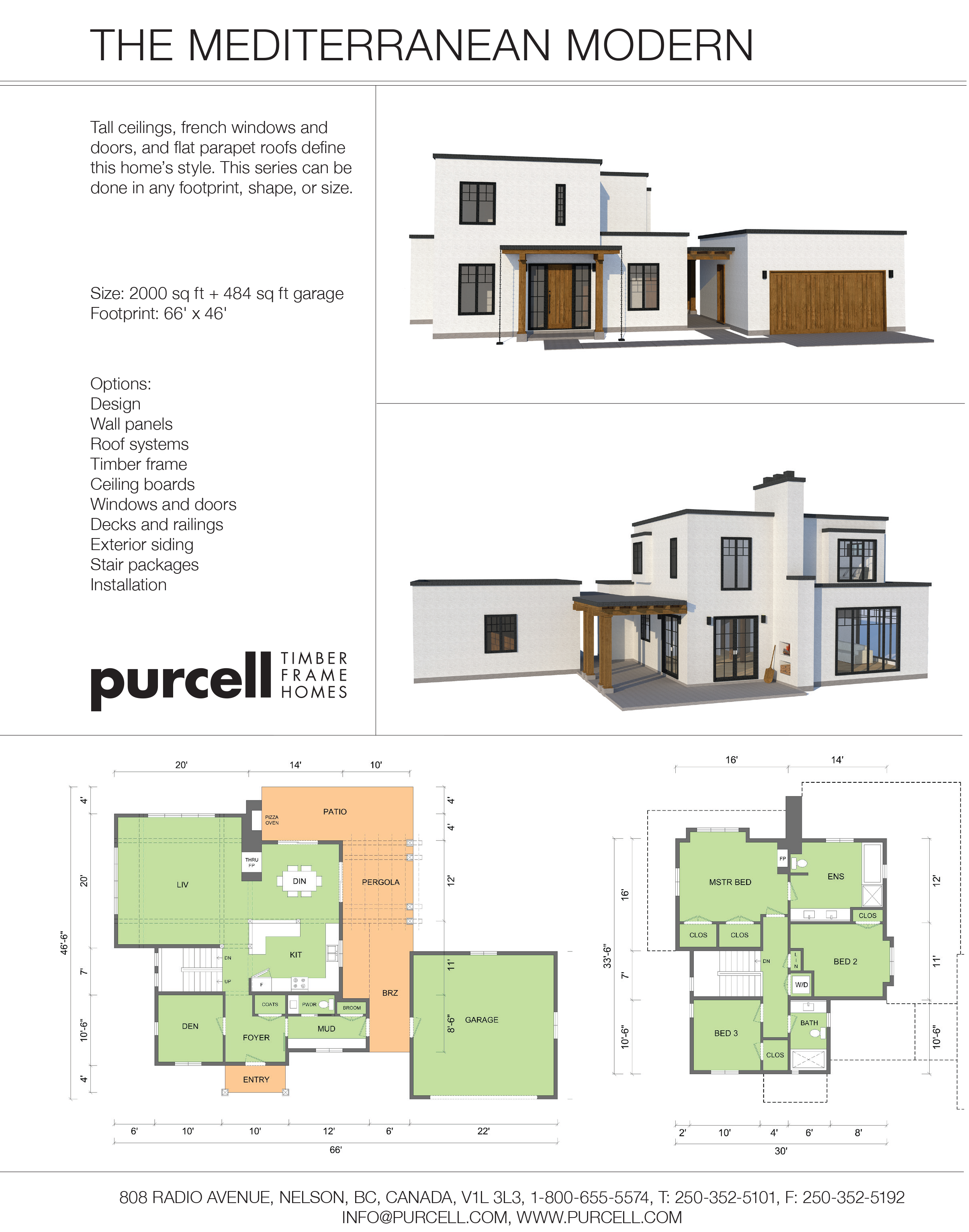 THE MEDITERRANEAN MODERN by Purcell Timber Frame Homes