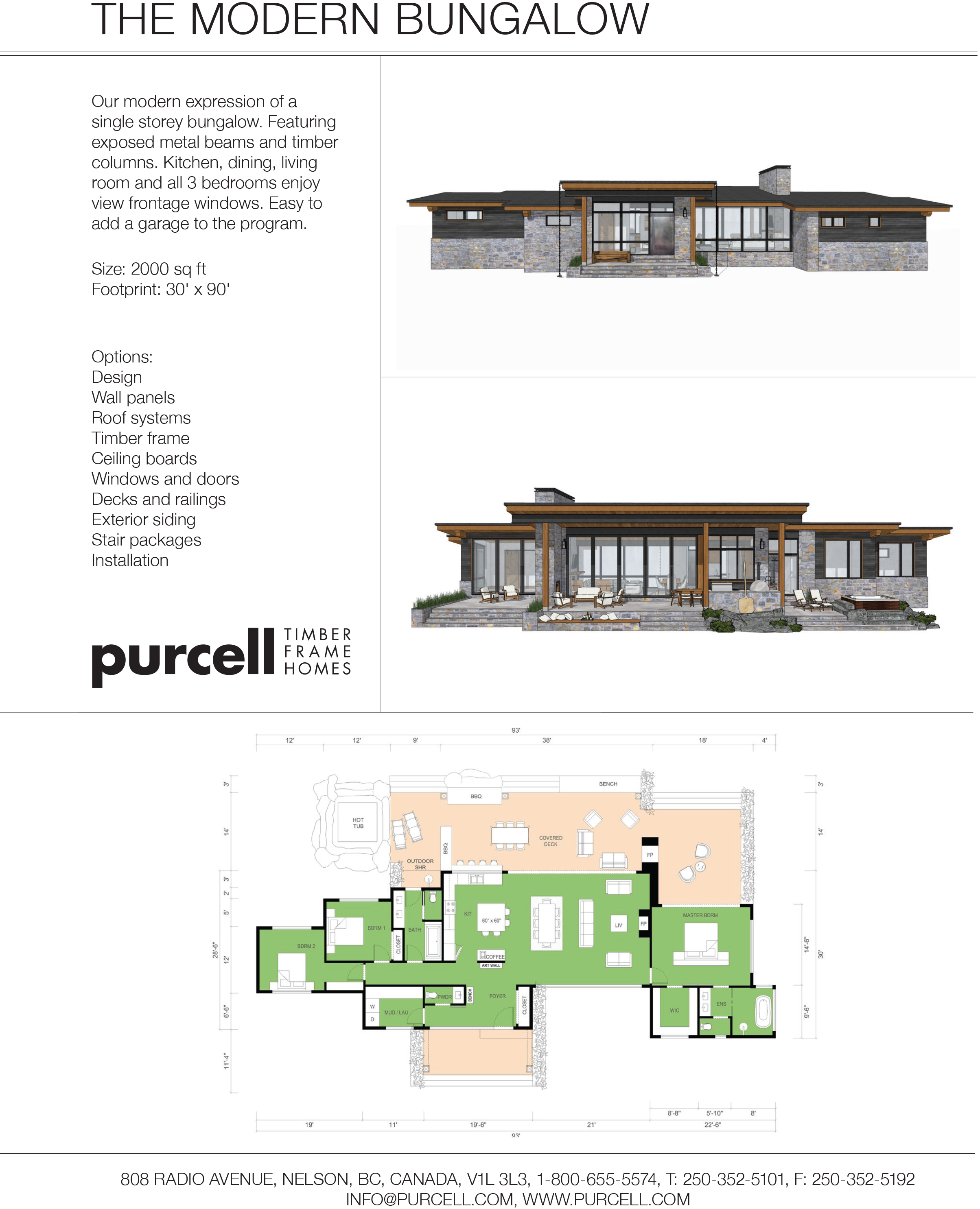 THE MODERN BUNGALOW by Purcell Timber Frame Homes