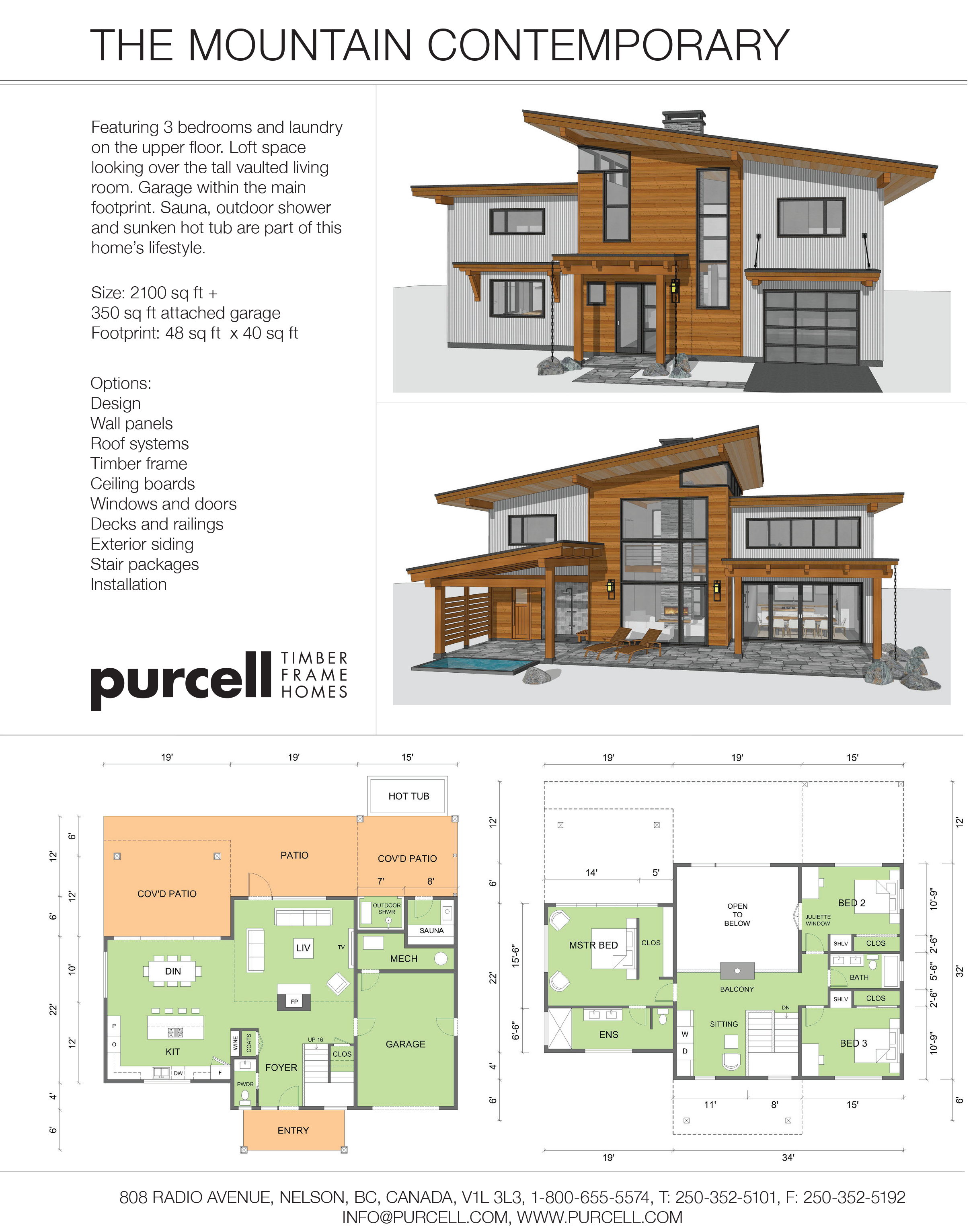 THE MOUNTAIN CONTEMPORARY by Purcell Timber Frame Homes
