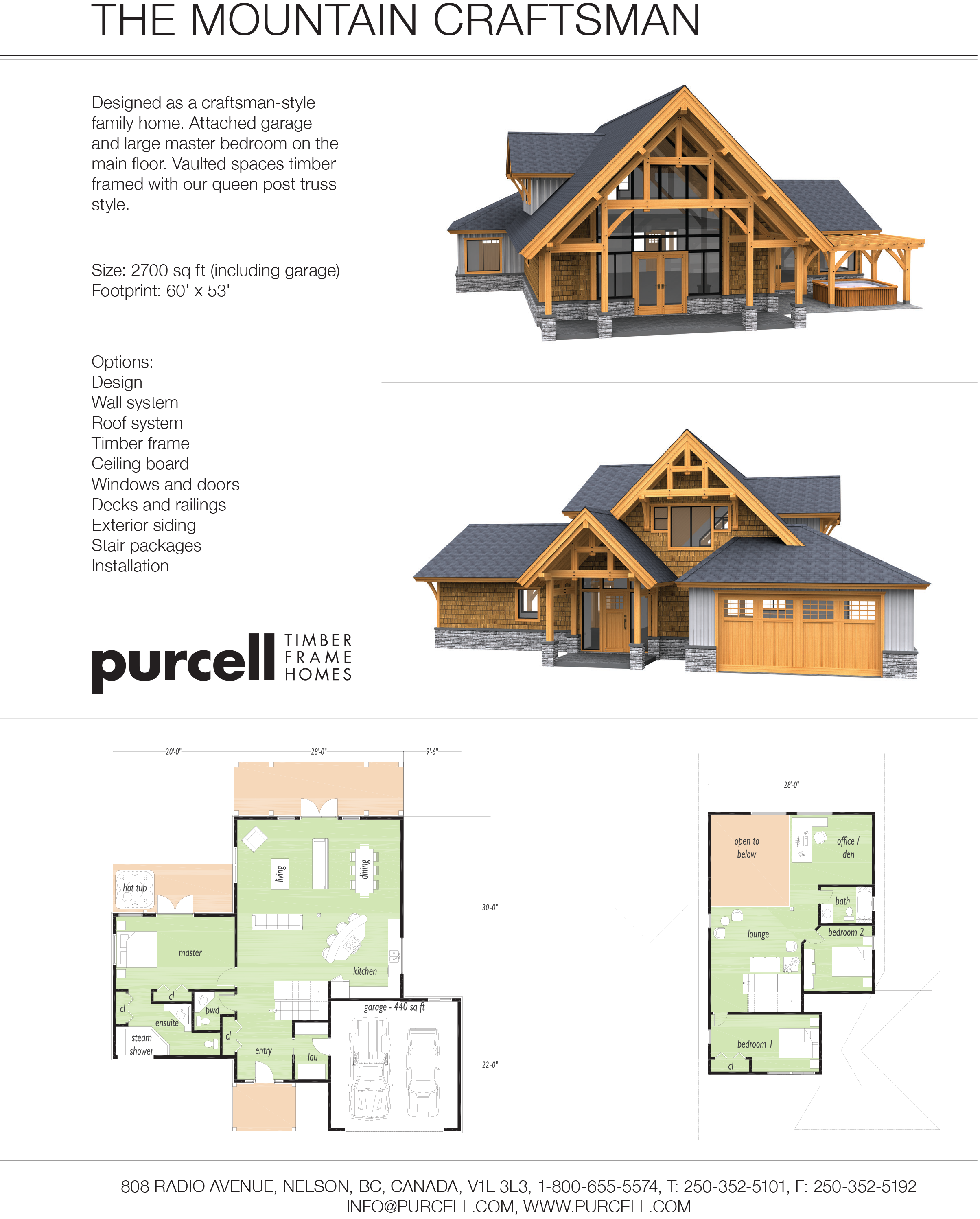 THE MOUNTAIN CRAFTSMAN by Purcell Timber Frame Homes