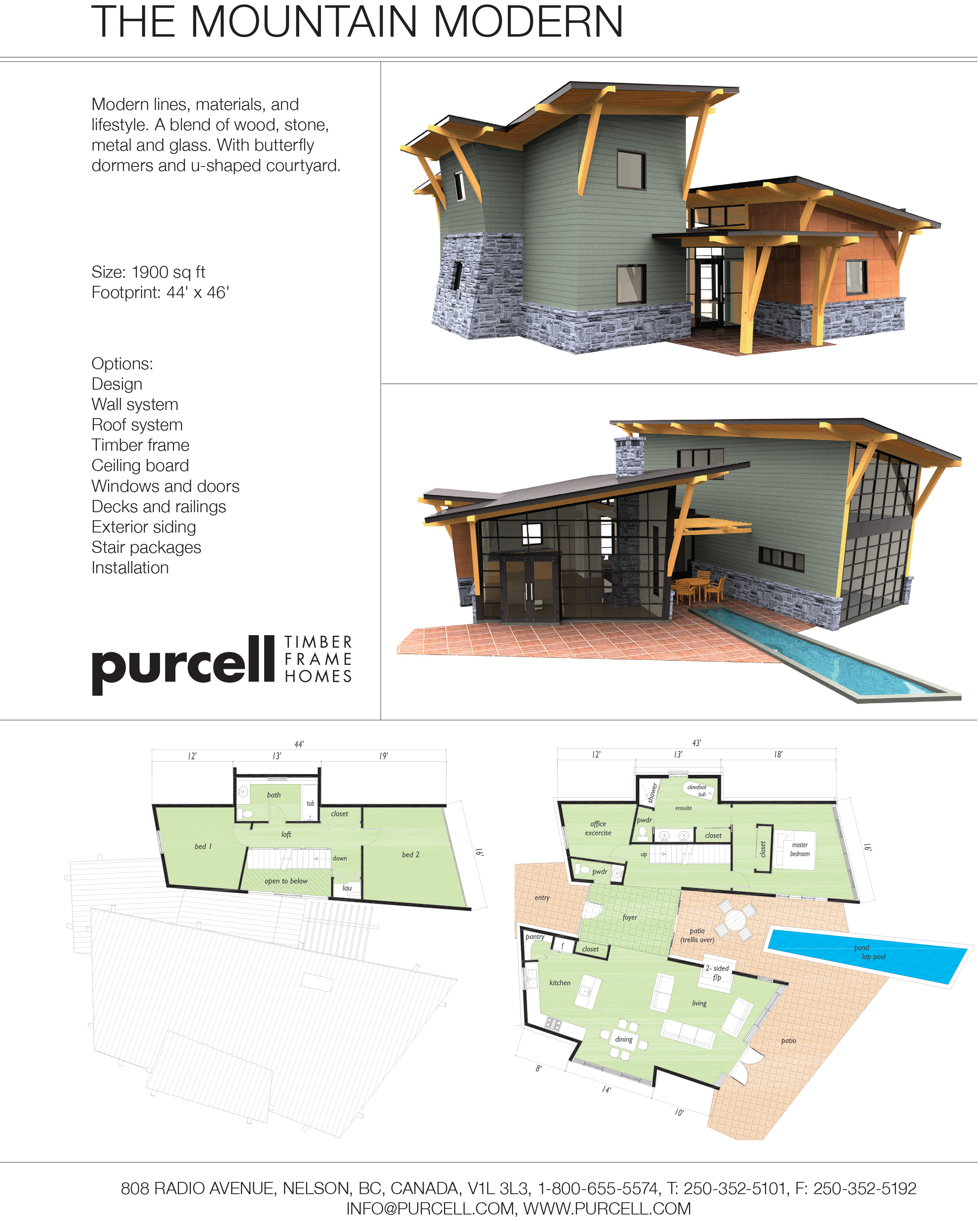 THE MOUNTAIN MODERN by Purcell Timber Frame Homes