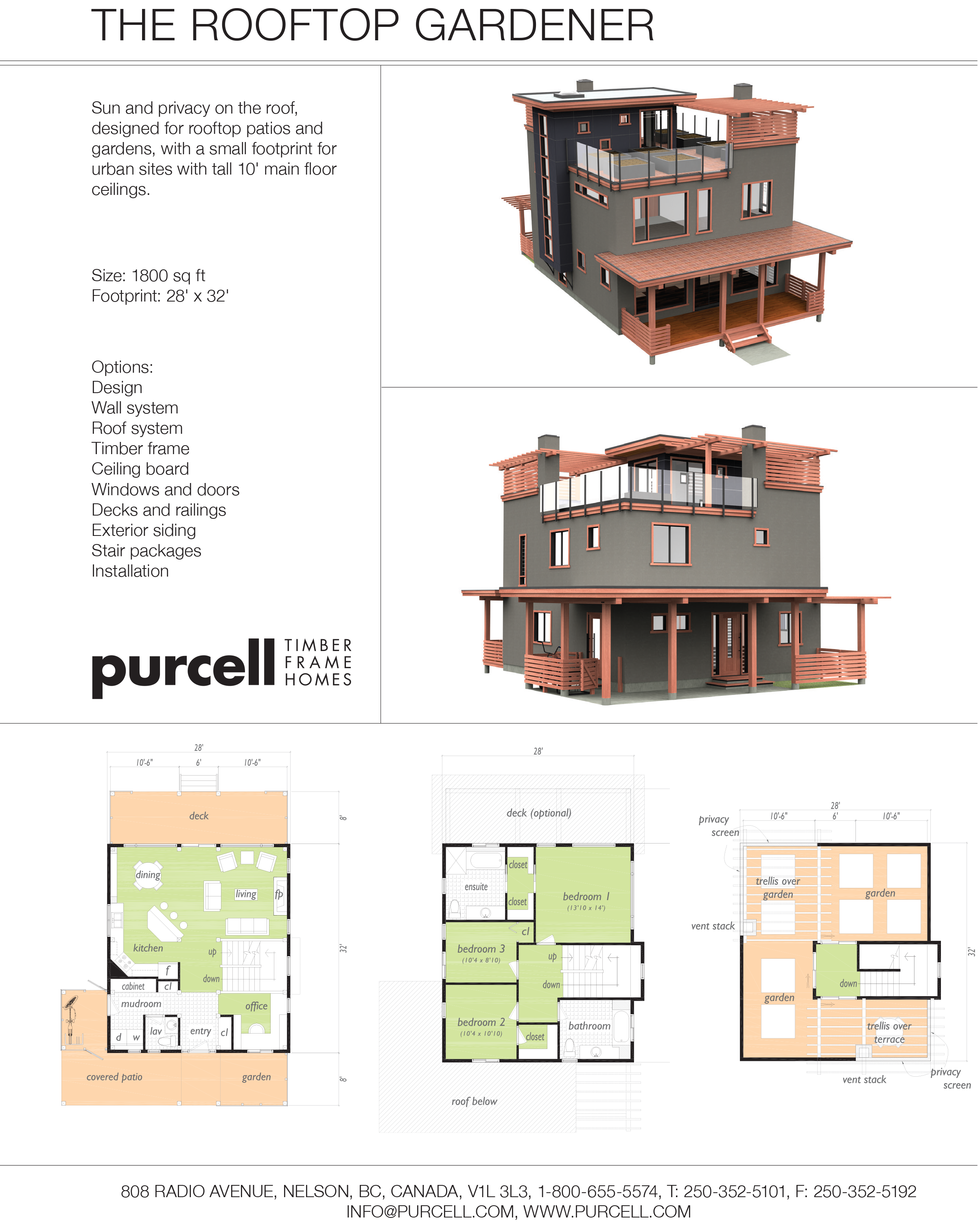 THE ROOFTOP GARDENER by Purcell Timber Frame Homes