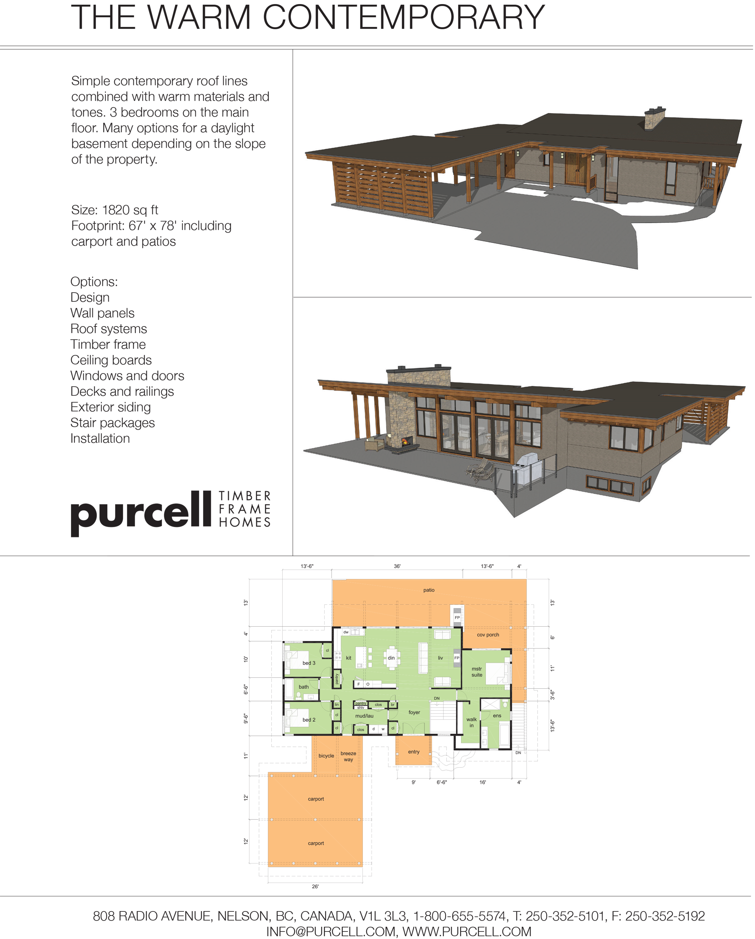 THE WARM CONTEMPORARY by Purcell Timber Frame Homes
